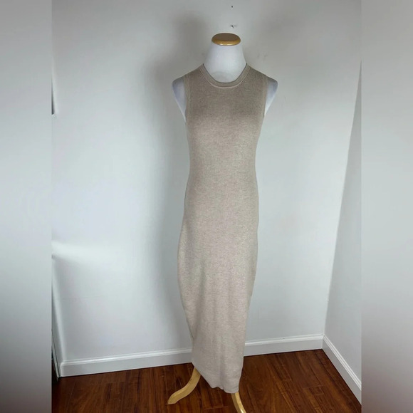 Elyse Walker Daphne Sweater Maxi Dress Cream Size M - Picture 5 of 9
